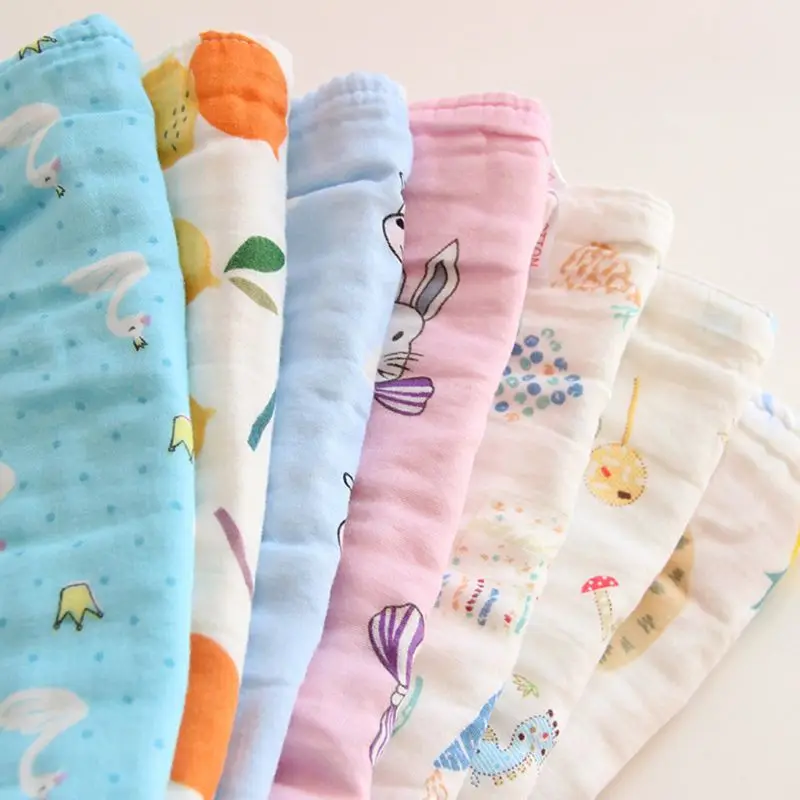  5 Pcs/pack Baby Cotton Towel Gauze Newborn Infant Cartoon Bibs Handkerchief Face Bathing Washcloth