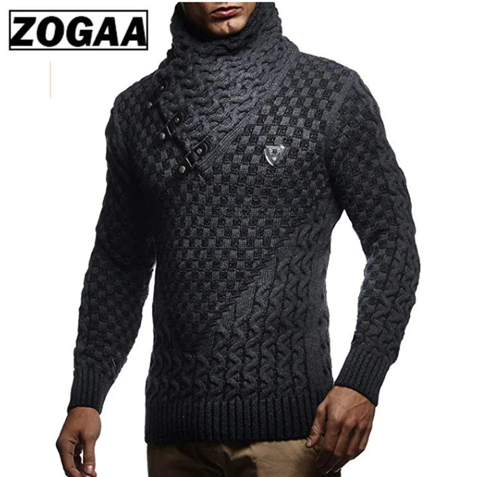 ZOGAA, мужские свитера,, теплый, хеджирующий, водолазка, пуловер, свитер, мужской, Повседневный, трикотаж, тонкий, зимний свитер, Мужская брендовая одежда