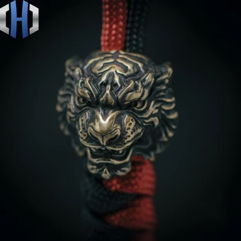

Original Northeast Tiger Knife Beads Handmade Tiger Head Pendant Outdoor EDC Survival Paracord Beads