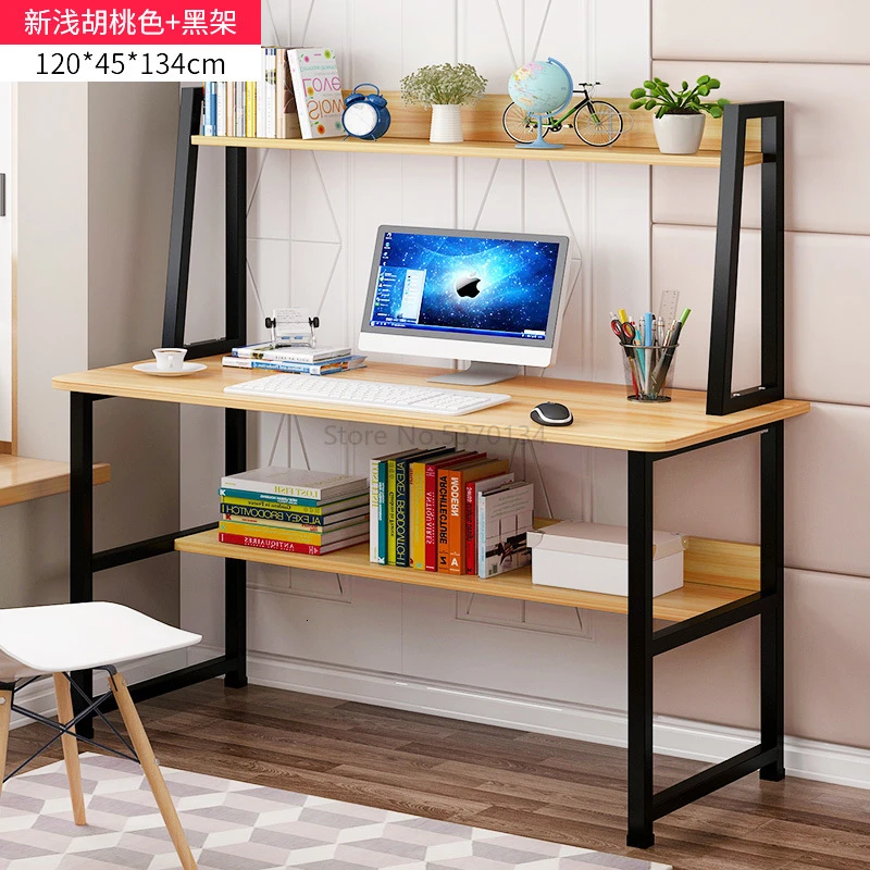 Компьютерный стол, настольный стол, домашний стол, простой стол, простой стол для спальни, книжный шкаф, комбинированный стол для обучения, письменный стол - Цвет: Черный