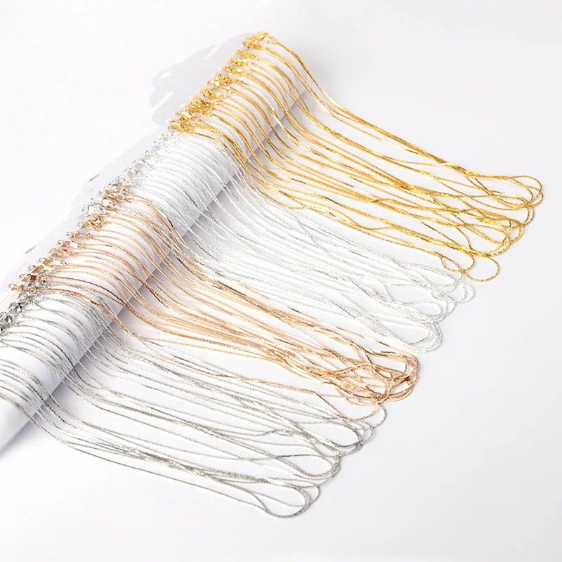 12pcs-set-Gold-Silver-KC-40cm-Length-Lobster-Clasp-Metal-Link-Chain-Necklace-Simple-Necklace-Chain