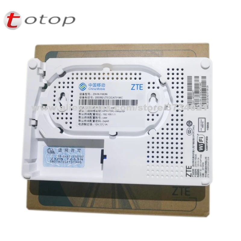 zte F663N 3FE+ 1GE+ 1Tel+ USB+ Wifi такая же функция, как ZXHN F623 GPON ONU ONT, английская версия с китайским мобильным логотипом