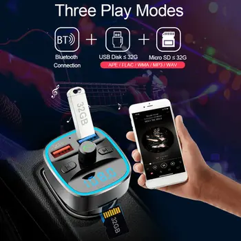 

AUX Bluetooth 5.0 Bluetooth FM Transmitter Vehicle Universal Professional