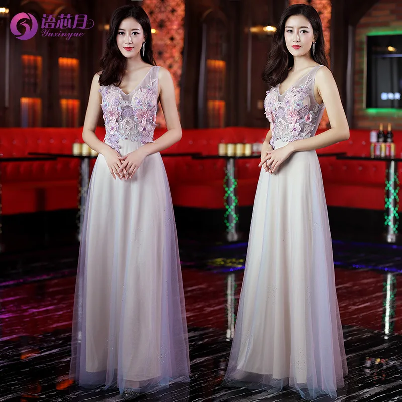 

2019 New Style Evening Show Evening Gown Women's Sexy Long Super Fairy High-End Public Relation Nightclub GIRL'S Clothes KTV Lon