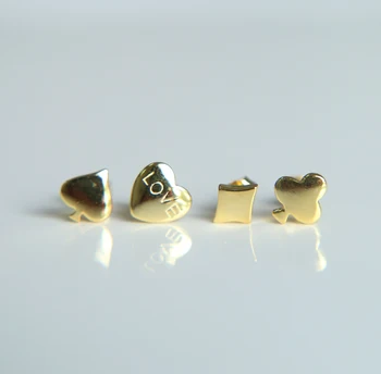 

Playing cards Pattern stud earring new fashion party gift 925 sterling silver charms Hearts Spades plum poker earring jewelry