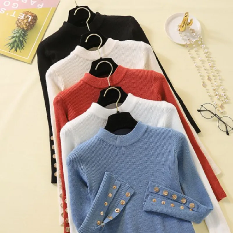 

Women Sweater Cardigan Fall Winter Sweaters 2019 Knitted Black Elastic Force Pullover Harajuku Fashion Long Sleeve Vintage Warm