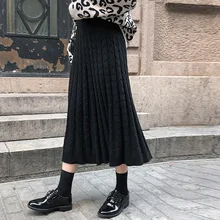 ^#Cheap Casual A-Line Retro Skirt Thick Twisted Knit Skirt High Waist Large Swing Skirts Lady Mid-Length Skirts Korean Japanese Style ^#Cheap Casual A-Line Retro Skirt Thick Twisted Knit Skirt High Waist Large Swing Skirts Lady Mid-Length Skirts Korean Japanese Style