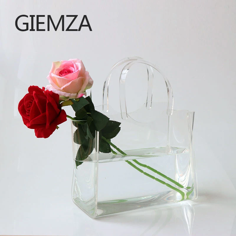 GIEMZA Nordic Transparent Acrylic Fashion Women's Bag Vase