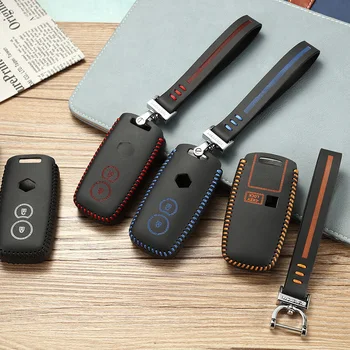 

2 Buttons Leather Key Cover Fob Case For Suzuki MUX SX4 2007-2012 Vitara Swifts Smart Car Key Leather Case key Ring
