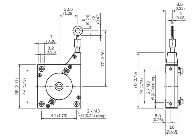 1.2m, sensor de posição do transdutor linear