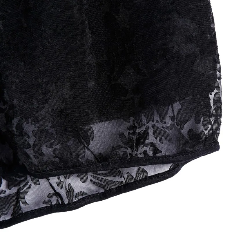 Модные летние женские шорты с завязками, сексуальные черные кружевные прозрачные летние эластичные вечерние шорты для поездок