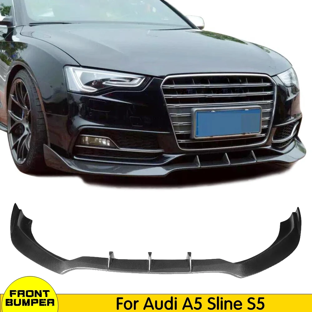 УГЛЕРОДНЫЙ спойлер автомобильный передний разветвитель для губ бампер Audi A5 S5 S line