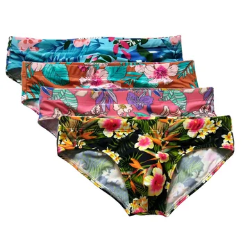 

Men Swimwear Sexy Push Up Low Waist Swimming Briefs Fashion Flower Print Swim Trunks Beach Shorts Surffing Bathing Boardshort