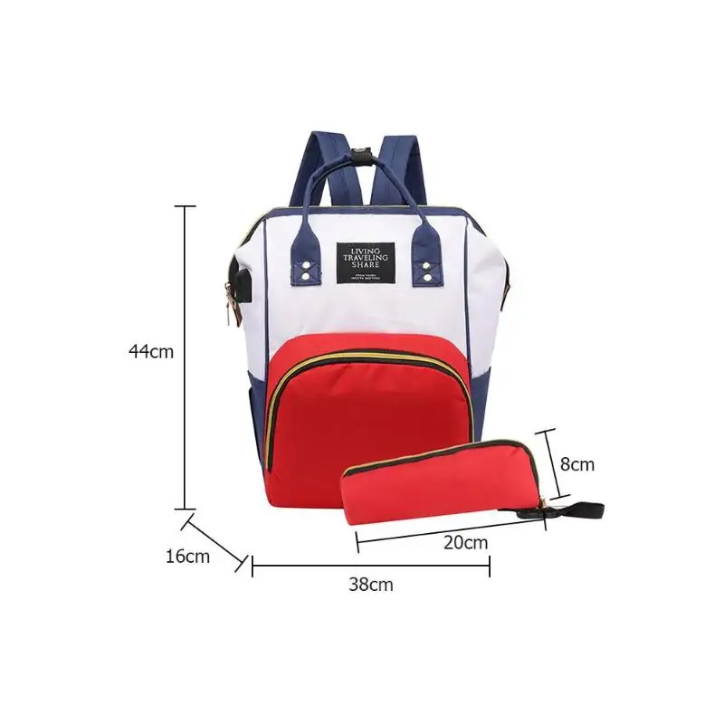 2 шт./компл. Мумия Материнство USB рюкзак уход за ребенком подгузник сумка пеленки кормящих клатч дорожная сумка Оксфорд ткань уличные сумки