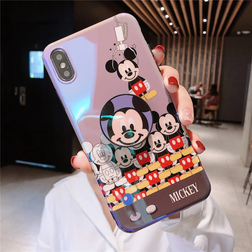 Для iPhone 11 Pro MAX забавные мультяшные милые очаровательные девчачьи мышь утка кронштейн Blue Ray IMD чехол для iPhone XR XS MAX X 6 6S 7 8 Plus