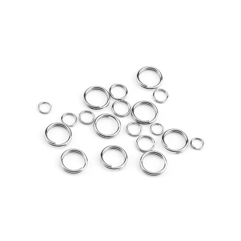 Semitree 100pcs Stainless Steel Split Rings Jump Ring Double Ring Connector for DIY Key Chains Jewelry Making Accessories 8mm