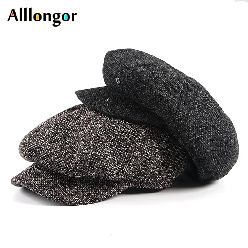 Classic Beret Hat Men Autumn Winter Boina Hombre Men's Newsboy Cap Vintage Octagonal Peaky Blinders Hats Painter Flat Cap casual hat beret hat newsboy cap newsboy hat woolen beret