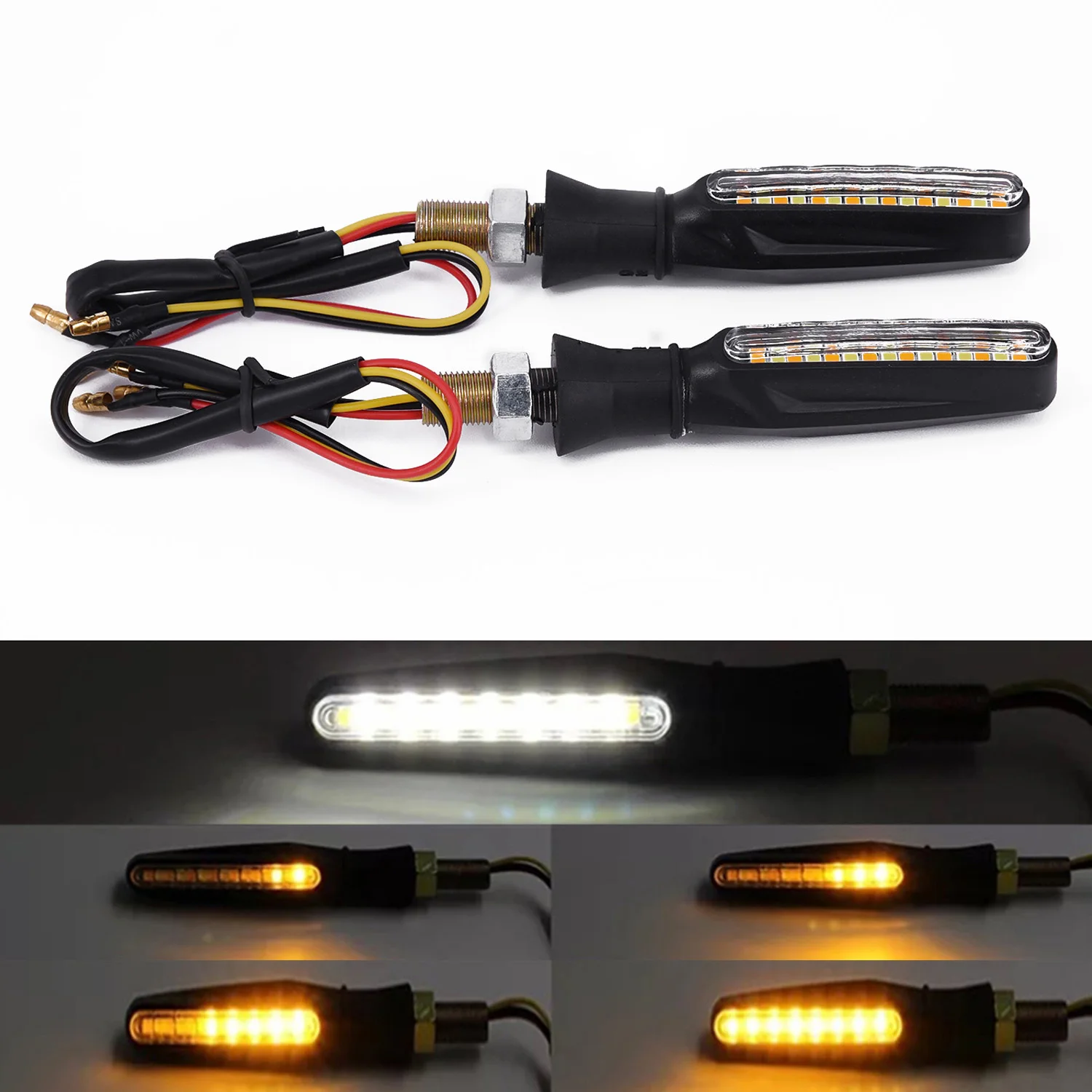 2шт течёт универсальный мотоцикл 15LED указатель поворота светильник