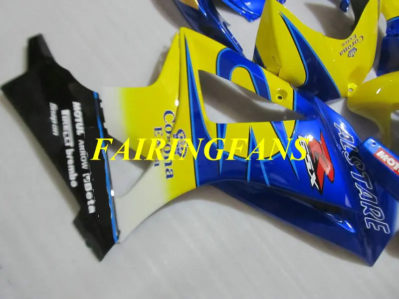 Литьевая форма обтекателя кузова для GSXR1000 07 08 GSX-R GSXR 1000 K7 2007 2008 желтый синий Обтекатели+ подарки SK21