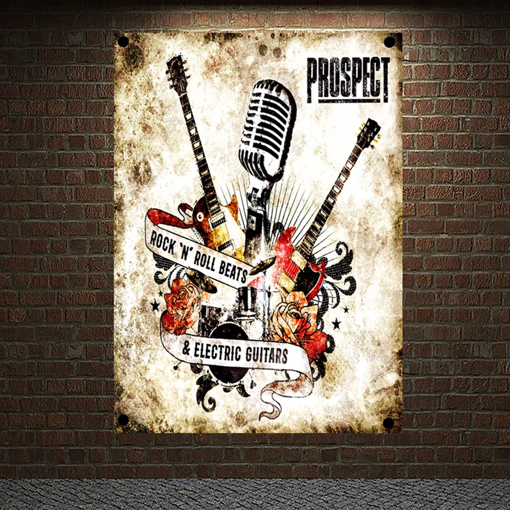Rock Band Heavy Metal Music Posters Retro Loft Cloth Art Flag Banner