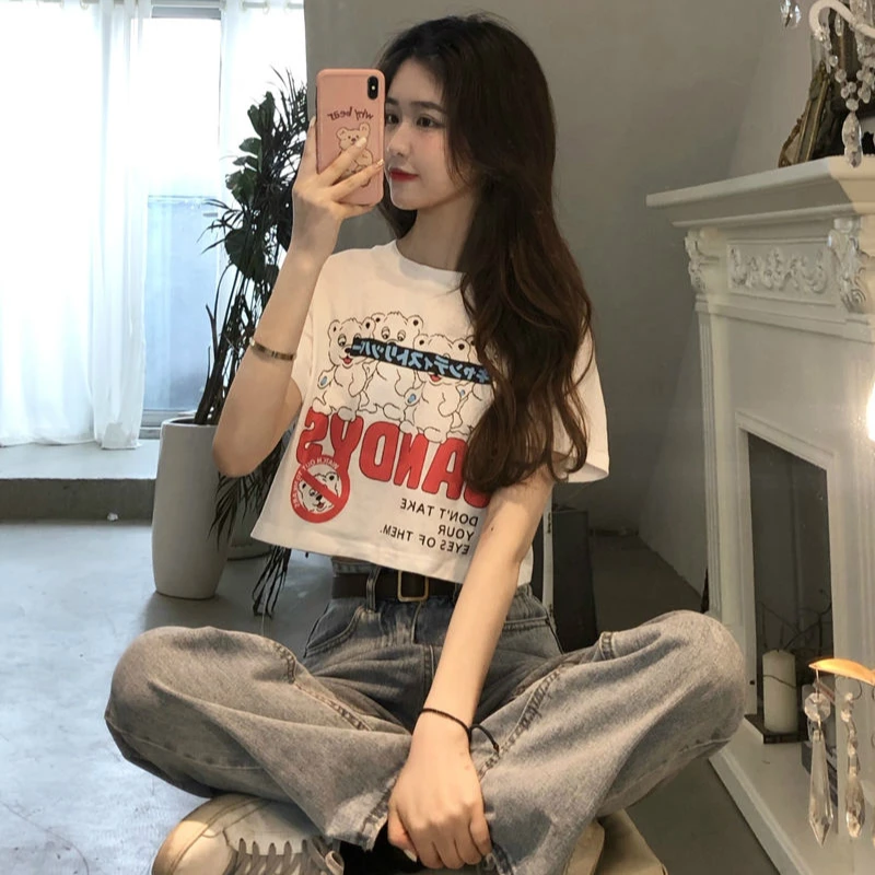 cartoon crop tee