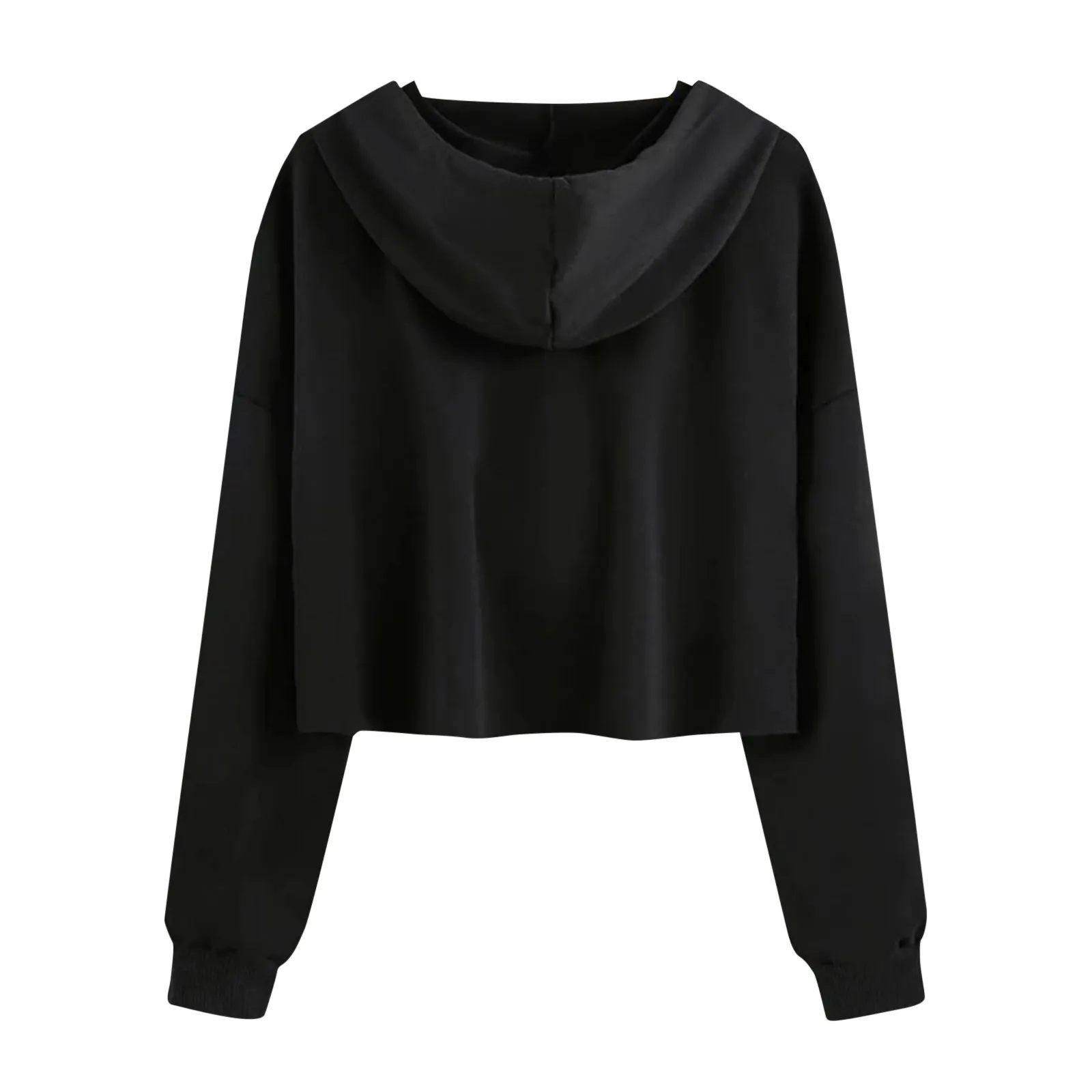 Women's Hooded Sweatshirts Autumn Cartoon Print Long Sleeve Short Pullover Top Casual Loose Xl Women's Clothing Streetwear#fs 2