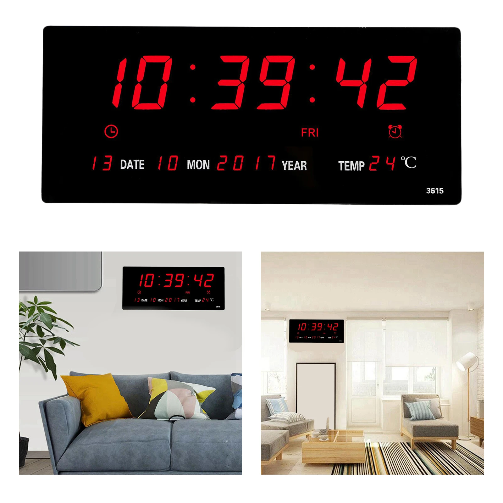 licens Finde på meget fint Digital Home Temperature Large Big Jumbo Led Wall Desk Clock With Calendar  Au - Wall Clocks - AliExpress