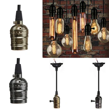 

Retro Vintage Edison E26/E27 Screw Bulb Aluminum Shell Base Lamp Bulb Holder Pendant Lighting Socket Ceiling Light Adaptor Cable