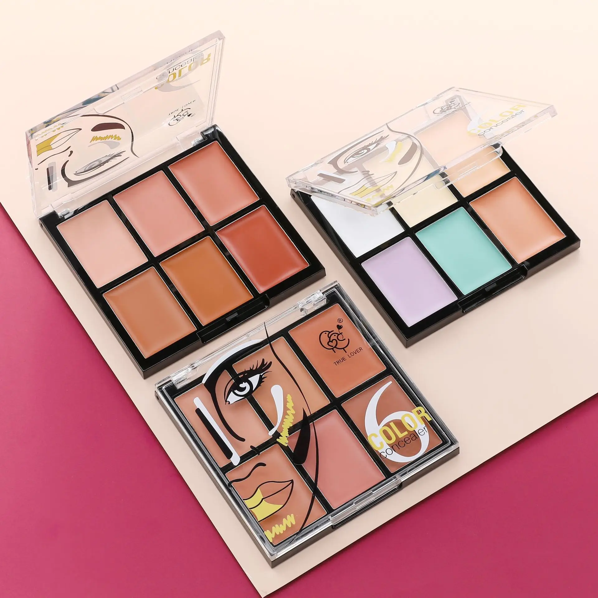 

Face Concealer 6 Colors Concealer Beauty Face Makeup Profess Waterproof Oil-control Cream Smoothing Highest Coverage Concealer