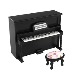 Accessoires miniatures pour maison de poupée, Mini Piano classique en bois, Simulation d'instruments musicaux, modèle jouets pour décoration de maison de poupée, 1/12 