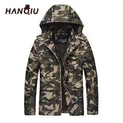 HANQIU Herfst камуфляж милитари Jas Mannen с капюшоном Slim Fit Katoen Mannen Camo Leger Jas Mode Homme Jas Jaqueta Masculino