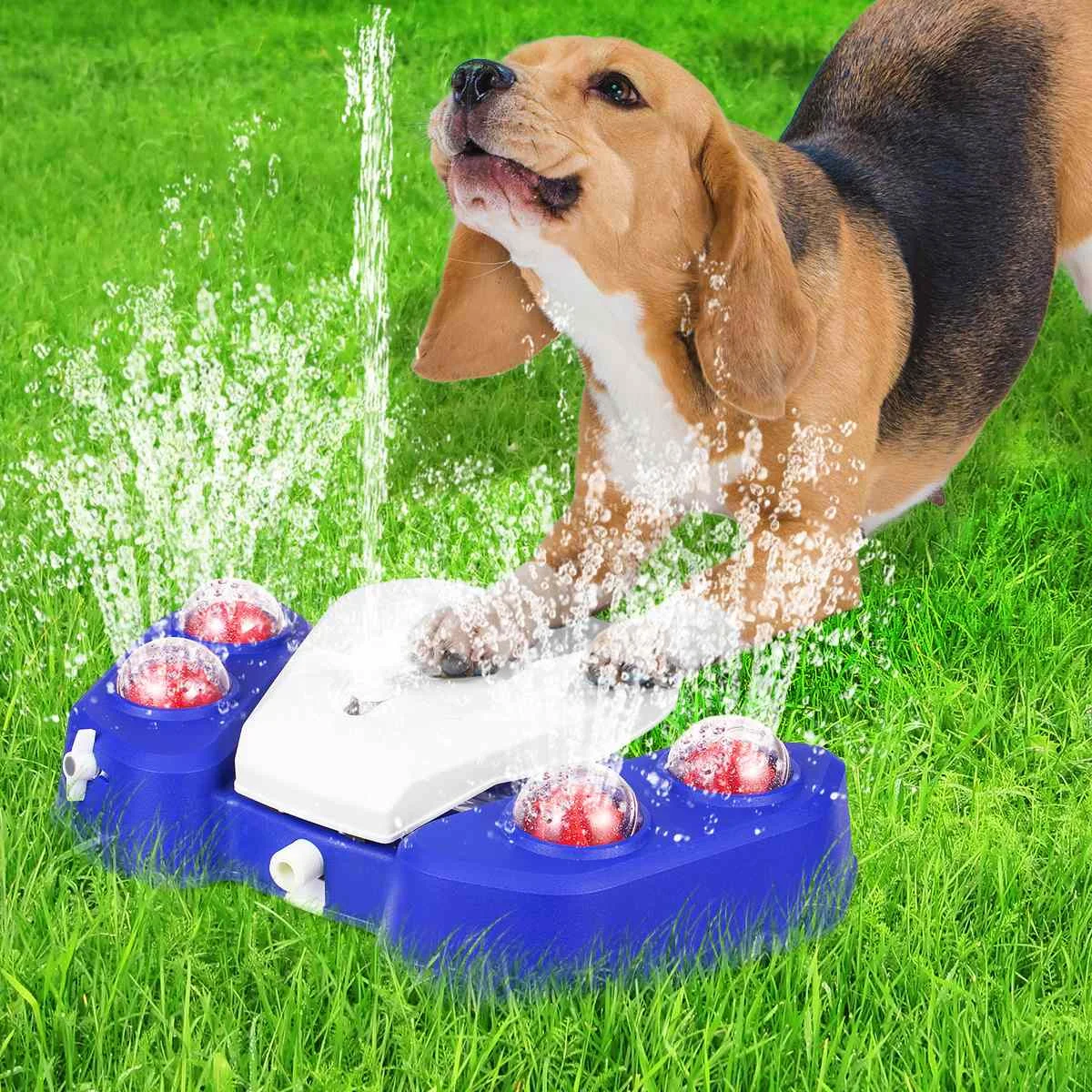 Outdoor Automatic Dog Water Fountain Step On Toy Dog Drinking Play Joy