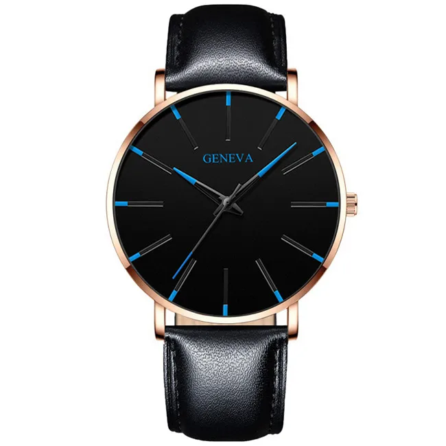 L Rose Gold Blue Простые современные кварцевые часы, мужские часы из нержавеющей стали с сетчатым ремешком, повседневные наручные часы для мужчин, модные мужские часы - Цвет: L Rose Gold Blue
