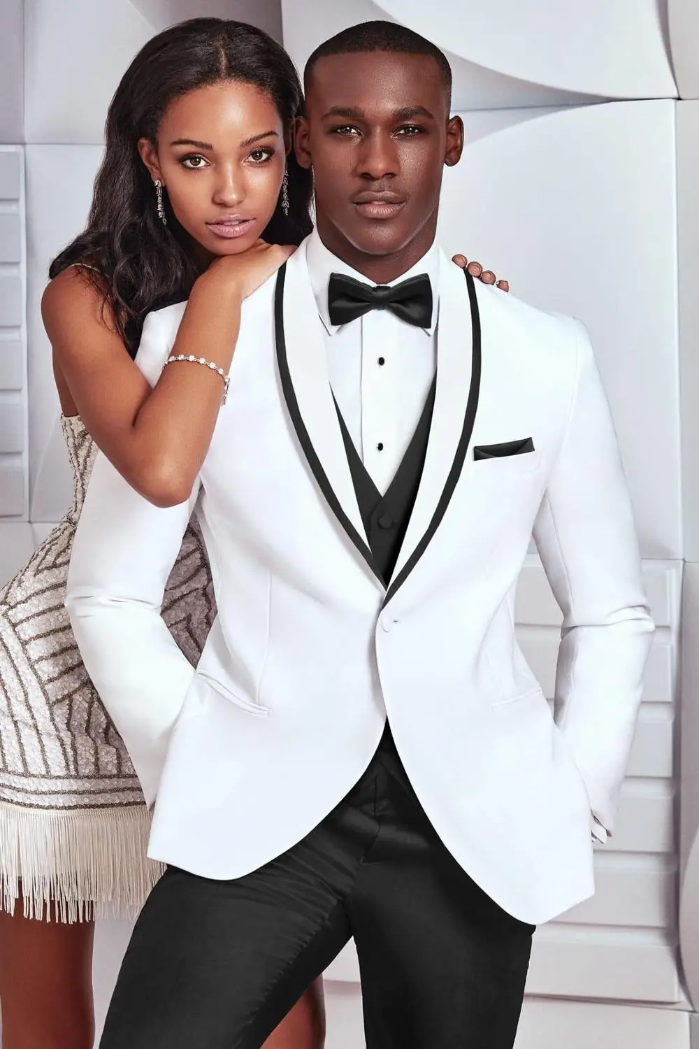 

AntonioRicci White Tuxedo Groom Suits For Men Wedding 3 Piece Latest Coat Pant Design Custom Groom Wedding Suit Costume Homme