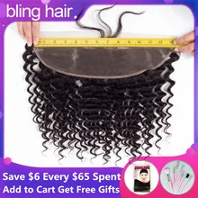 Bling Hair бразильские глубокая волна Закрытие 13*4 Кружева Фронтальная Remy человеческие волосы закрытие свободная часть с детскими волосами натуральный цвет "-22"