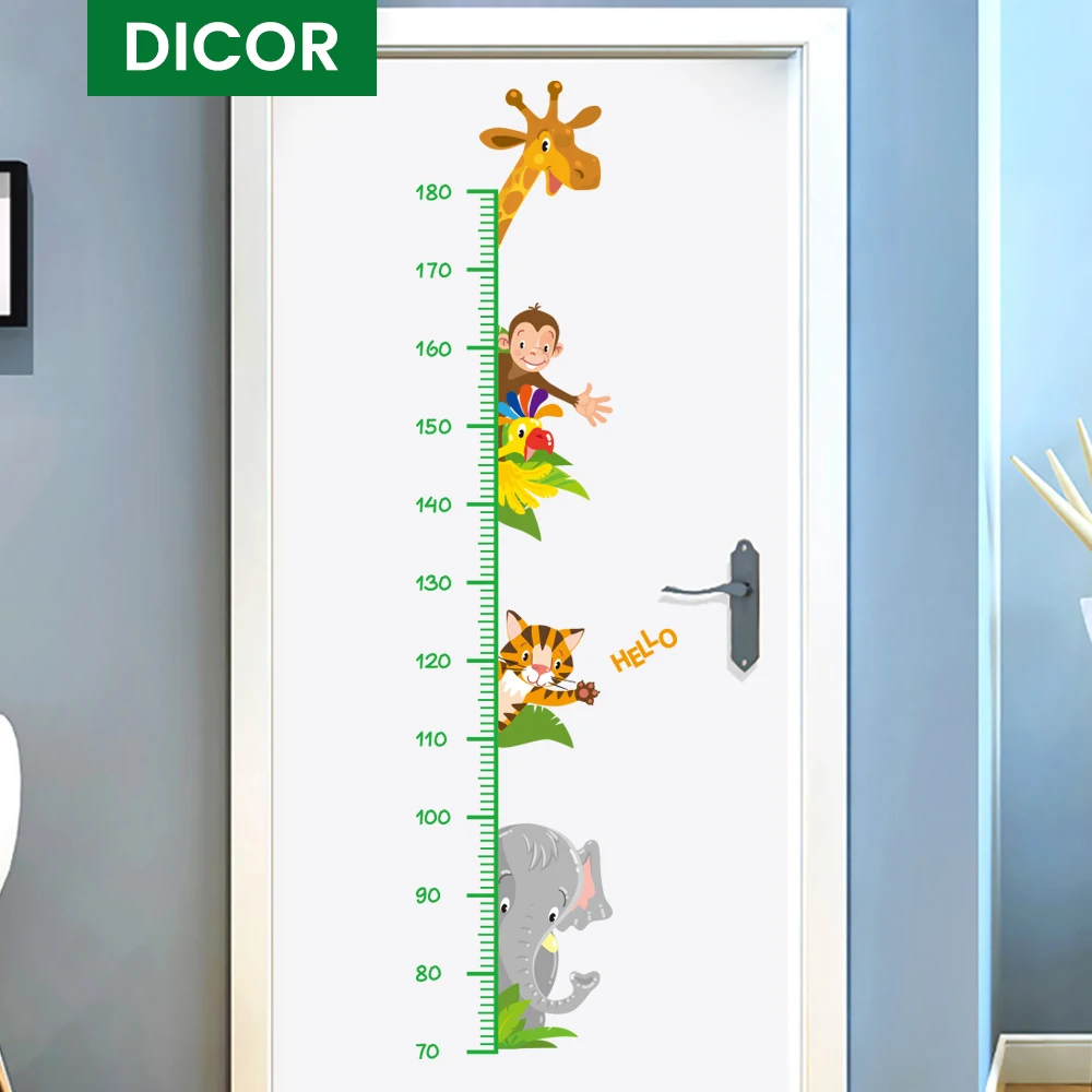Оригинальные наклейки на стену с изображением животных из мультфильма DICOR Kawaii