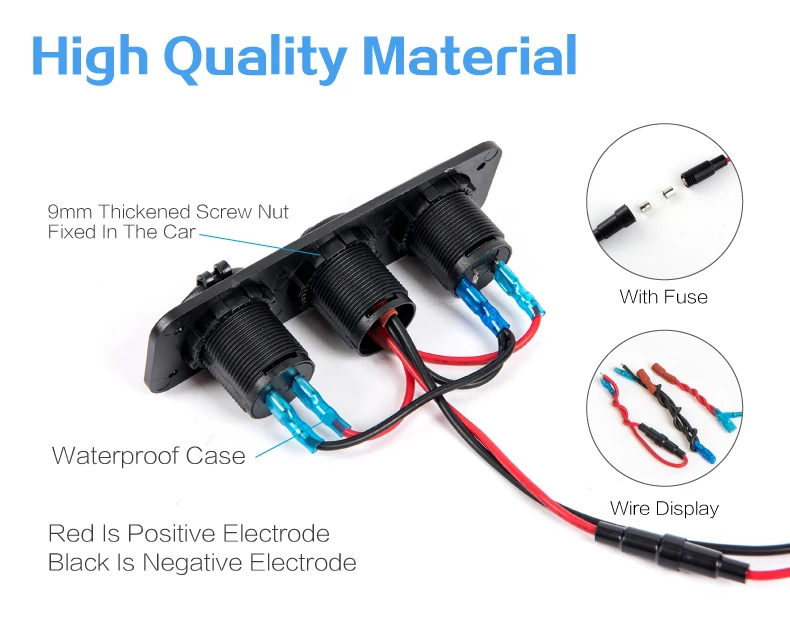 Модифицированный автомобильный Зарядное устройство с двумя портами USB гнездо адаптера Панель 12 V-24 V с светодиодный Дисплей Вольтметр и независимый переключатель для морской лодки