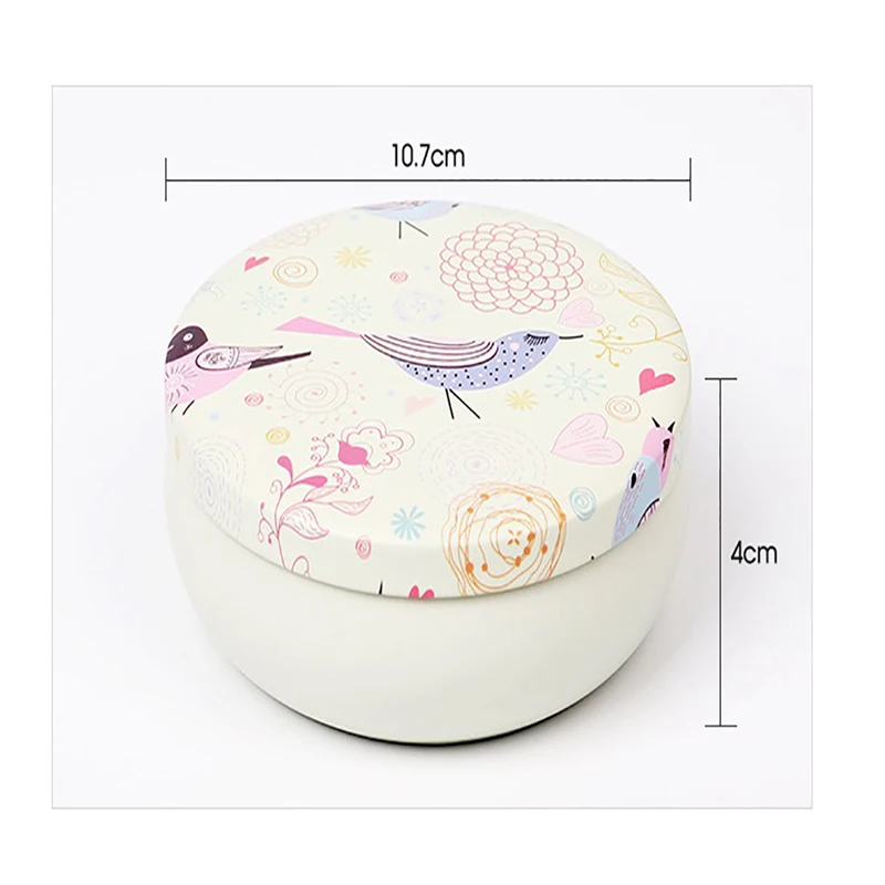 1PC Multi-Style Mini Round Pocket Tea Sugar Coffee Storage Box Tin Box Kitchen Flower Drawing Style Mousse Cake Packaging Gifts