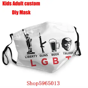 La libertad armas cerveza Trump mascarillas de tela lavables con filtro máscara en tissu lavable enfant mascarillas con filtro estampadas