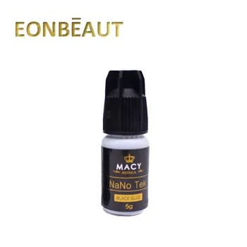 

1Bottle MACY NaNo Tek Black Glue Eyelash Extension Glue 5ml Low Odor Professional 1s Fast Drying False Eyelashes Strong Adhesive