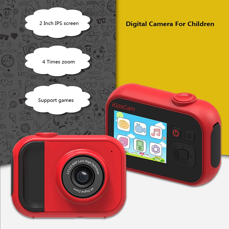 1080P 4x Zoom Kids Camera HD Digital Camera Children's Camera Toy for Children Birthday Gift Child Toys Camera LCD Screen Video digital cameras