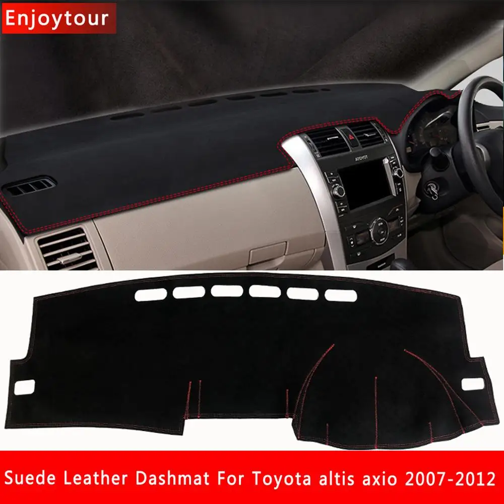 Car-styling Suede Leather Dashmat Dashboard Cover Pad Dash Mat Carpet for Toyota Corolla Axio Altis Fielder Auris 2007- 2012 RHD |