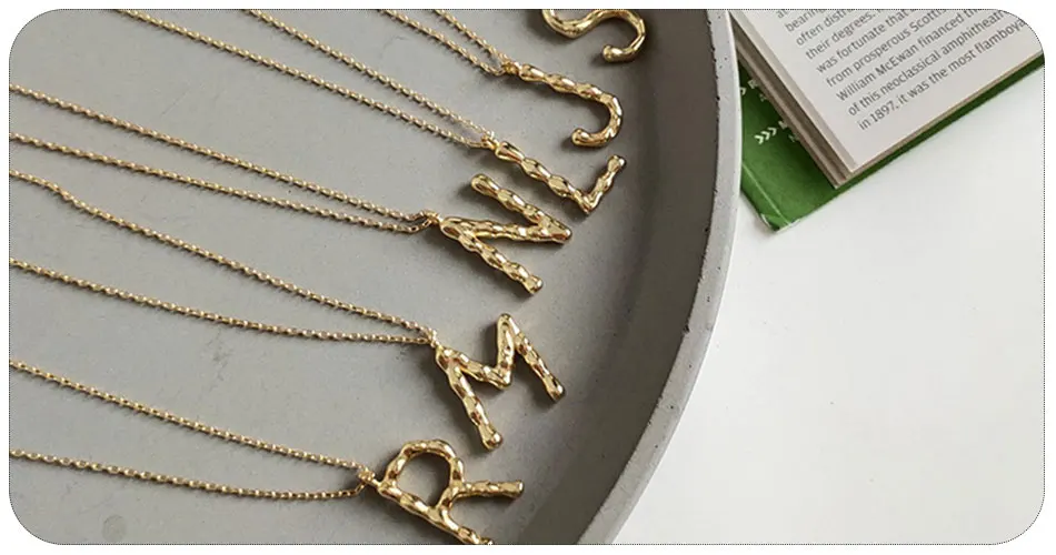 UMODE Девушки 18K ожерелье с золотыми буквами для женщин 925 пробы серебряные ожерелья звенья цепи подвески хорошее ювелирное изделие подарки любовника LN0474