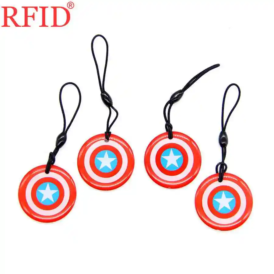 4pcs Random Color UID S50 1K 13,56 Mhz сменный перезаписываемый NFC Брелок близость RFID водонепроницаемый падение клей брелок карта контроля доступа 1 шт - Цвет: 4pcs Random Color