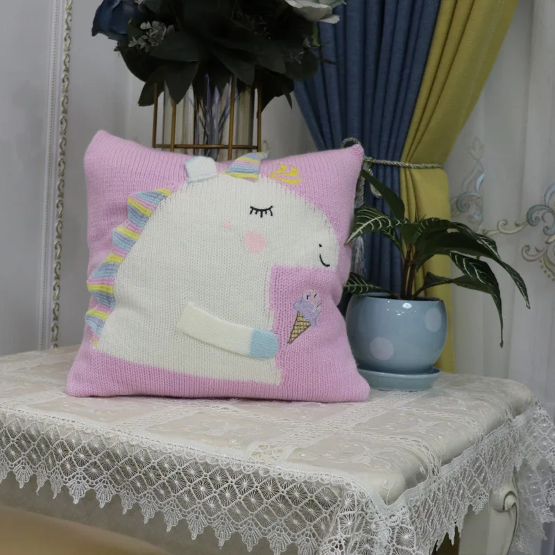 Pillow Pink Qkoall, детское одеяло с медведем, детские мягкие подгузники для ванной, для новорожденных, муслиновые квадраты, лиса, животное, мультяшное вязаное одеяло для детей - Цвет: Pillow Pink