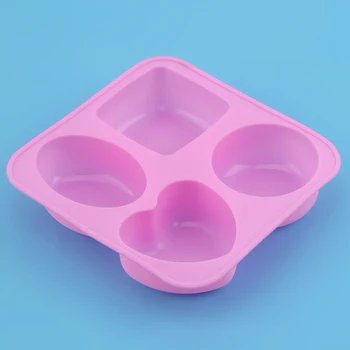 

Square Cake Pudding Jelly Mold 4 Grid Silicone Soap Mold Kitchen Cake Muffin Mousse Mold Baking Tool