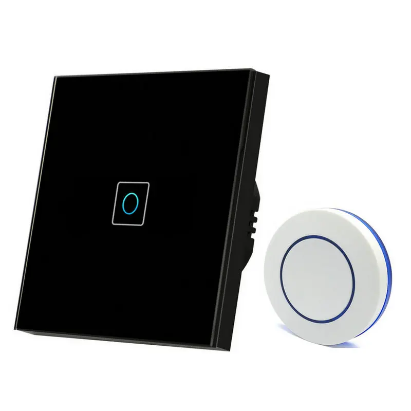 

86x86mm RF Remote Control Touch Switch 220v RF Wall Light Lamp Switches With 1 Key Remote Controller Transmitter