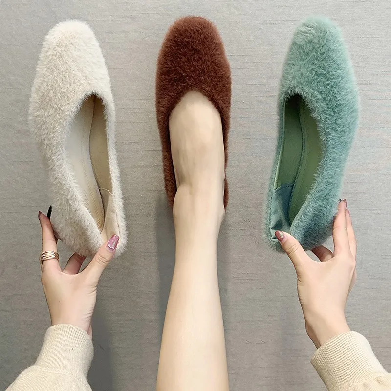 

Moccasin Shoes Women Autumn Shallow Mouth 2019 Fashion Women's Pointed Toe Flats Casual Female Sneakers Loafers Fur Moccasins