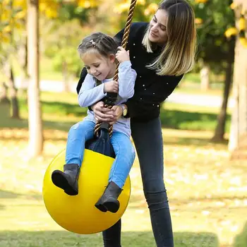 

1Pc Inflatable Ball Swing Buoy Ball Swings Set with Rope Swing Seat for Tree Outdoor Indoor Playground Ball (Random Color)