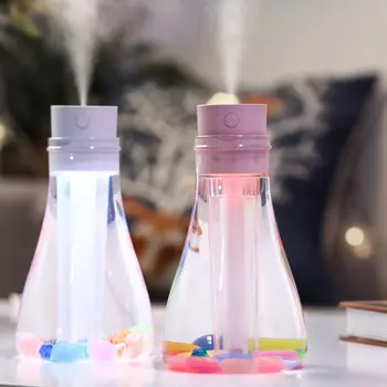 

USB Mini Wishing Bottle Humidifier PSPET Air Atomizer Lantern Type Ambient Light Electronic Component ABS PP Silica Gel 5v